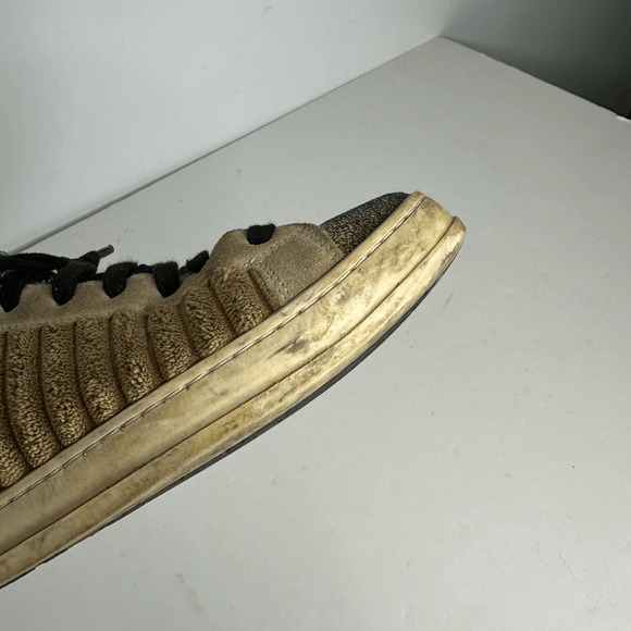 P448 John Pride Sneaker W Rib Tan Lace up low top LE Womens 38 US 7.5 8 - Picture 5 of 11